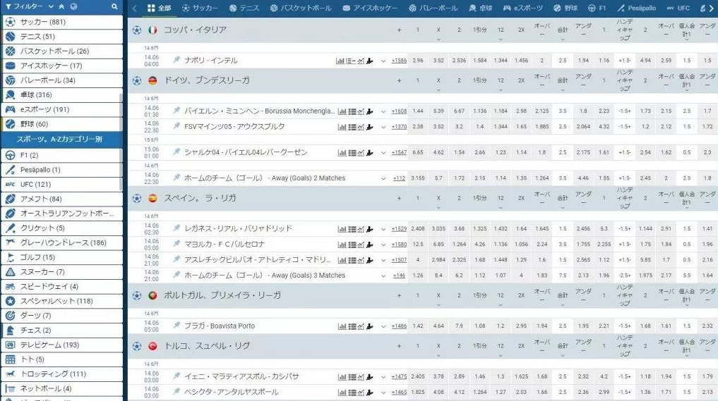 ワンバイベット（1xbet）スポーツベット