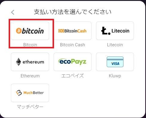 ビットスターズビットコイン入金