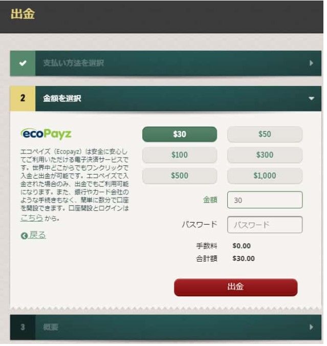 チェリーカジノエコペイズ出金方法