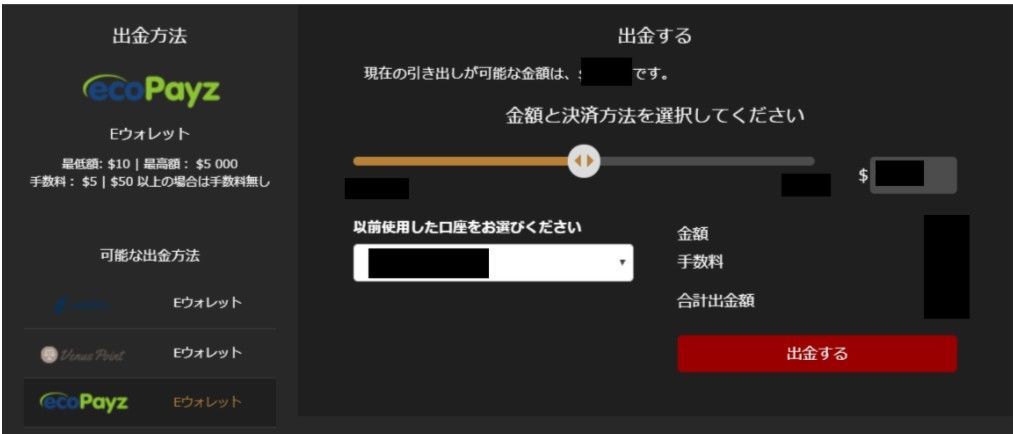 ライブカジノハウスエコペイズ入金